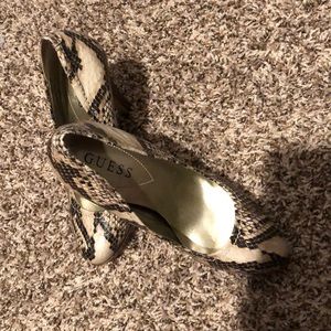 Guess high heels just wear it inside the house for a birthday party